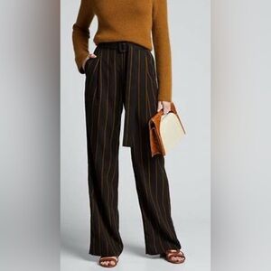 Vince Belted Striped Wide Leg Pants NWT